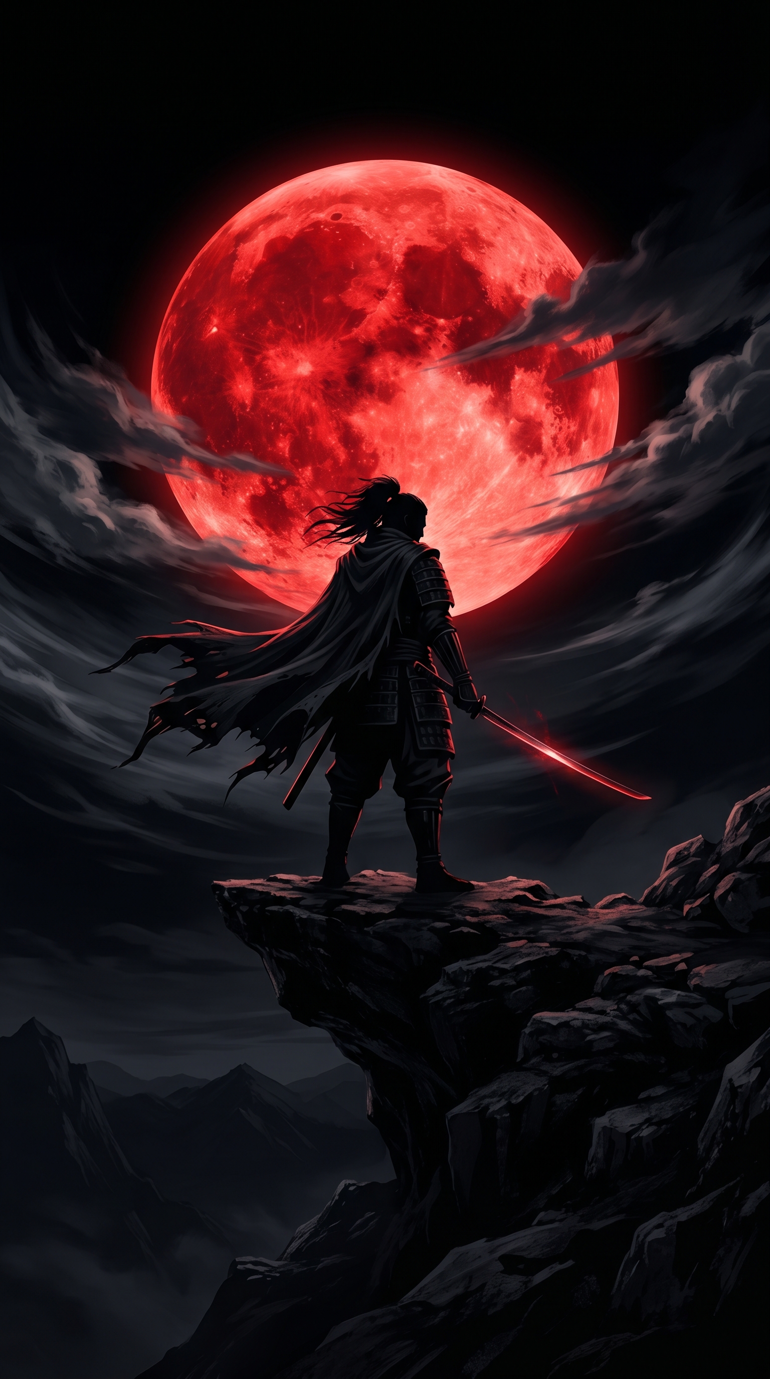 Ronin On Cliff Night